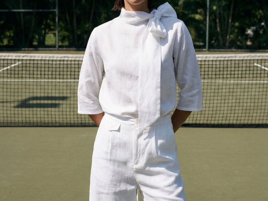 Ari Tie Blouse - Tennis Court Fashion