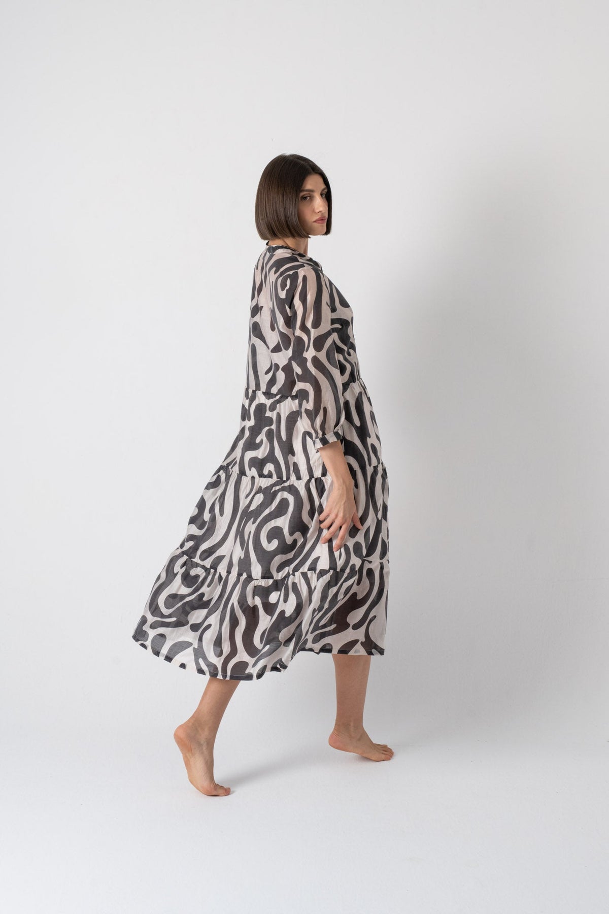 Altea Midi Dress in Savannah Print Luxmii