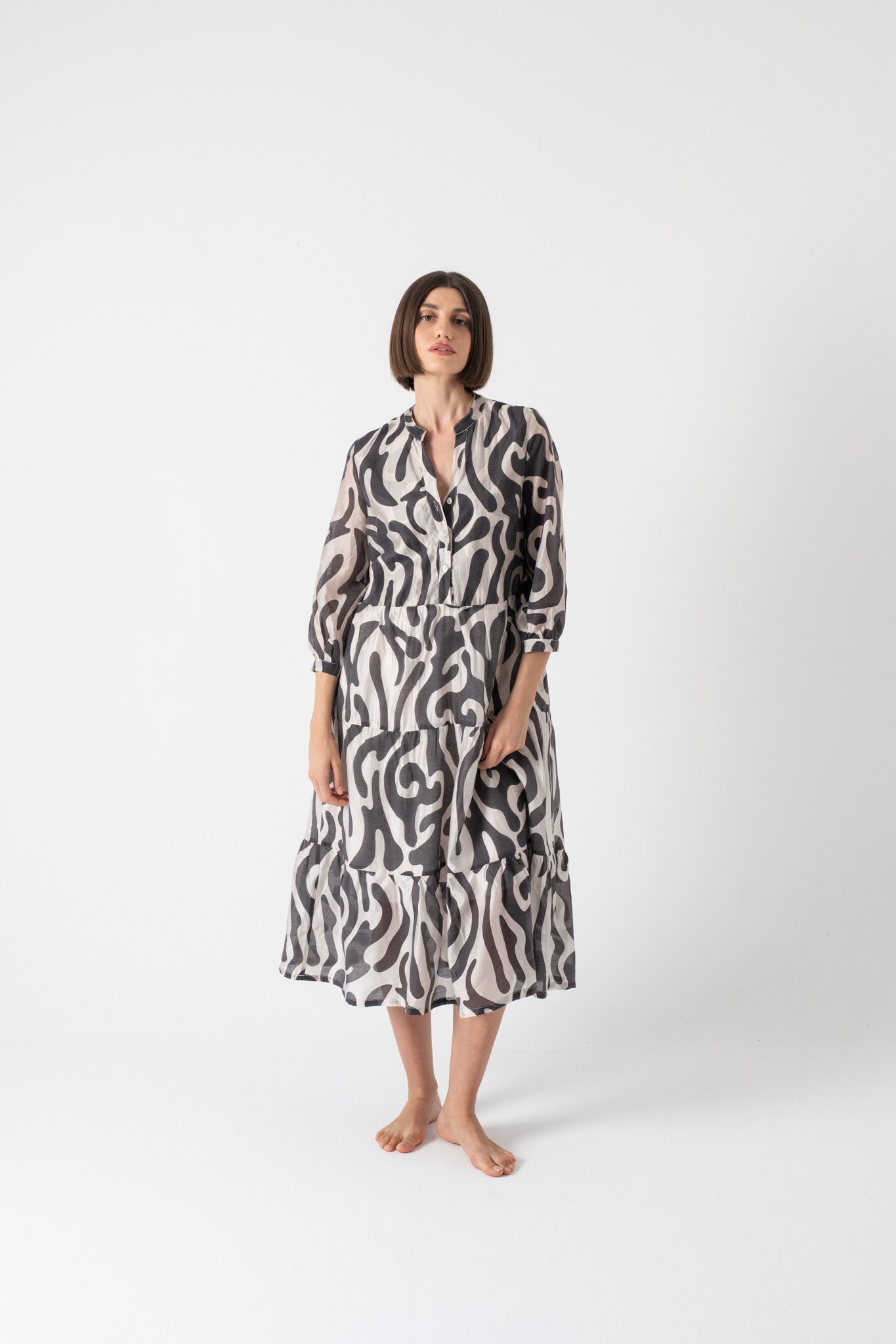 Altea Midi Dress in Savannah Print Luxmii
