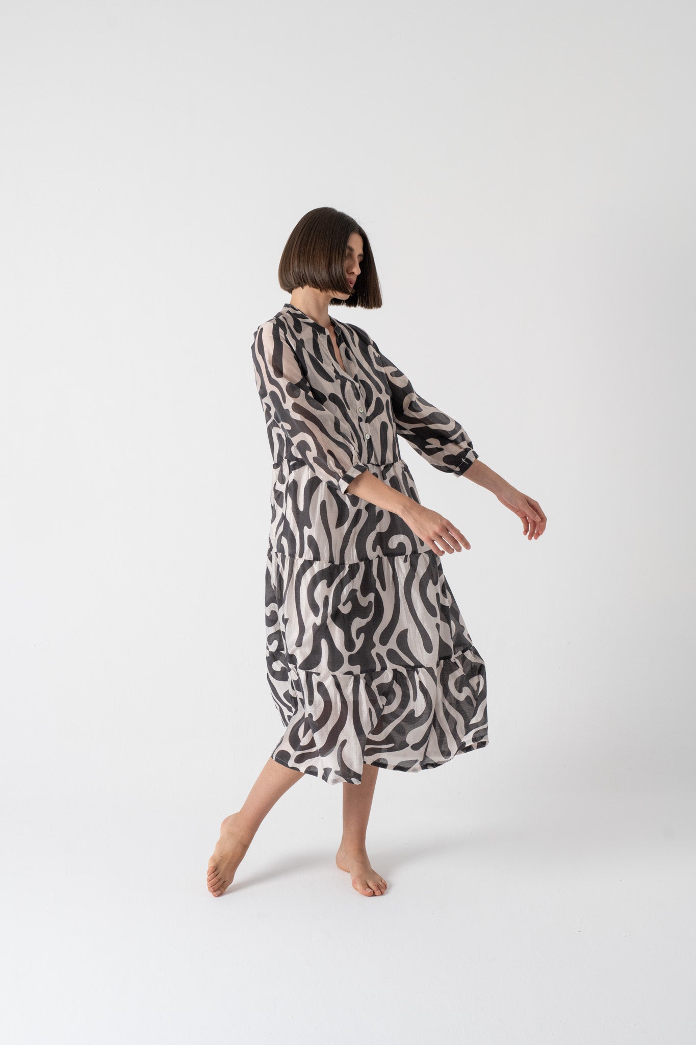 Altea Midi Dress in Savannah Print Luxmii