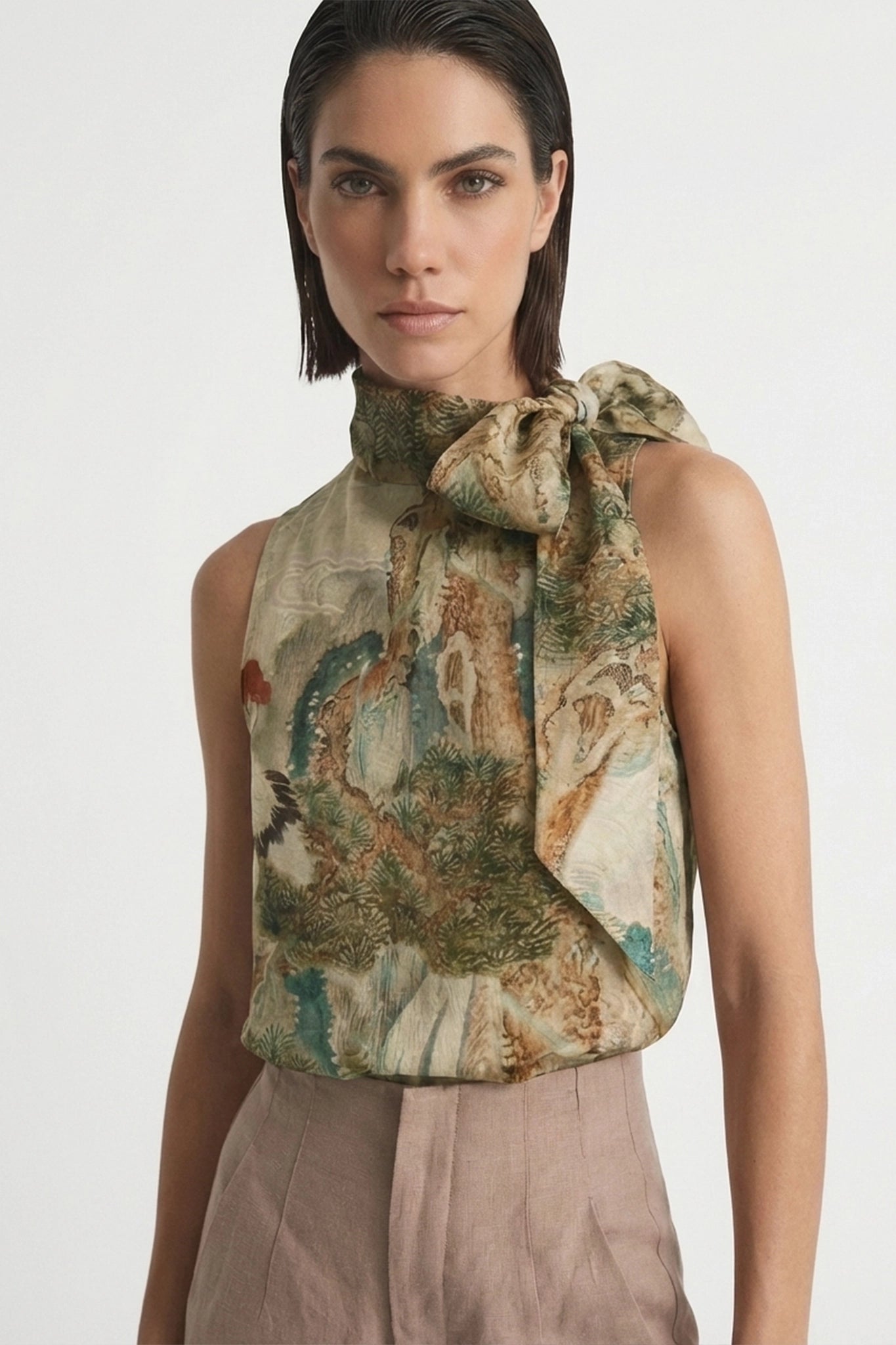 Axel Tie Top Minhwa Print Luxmii