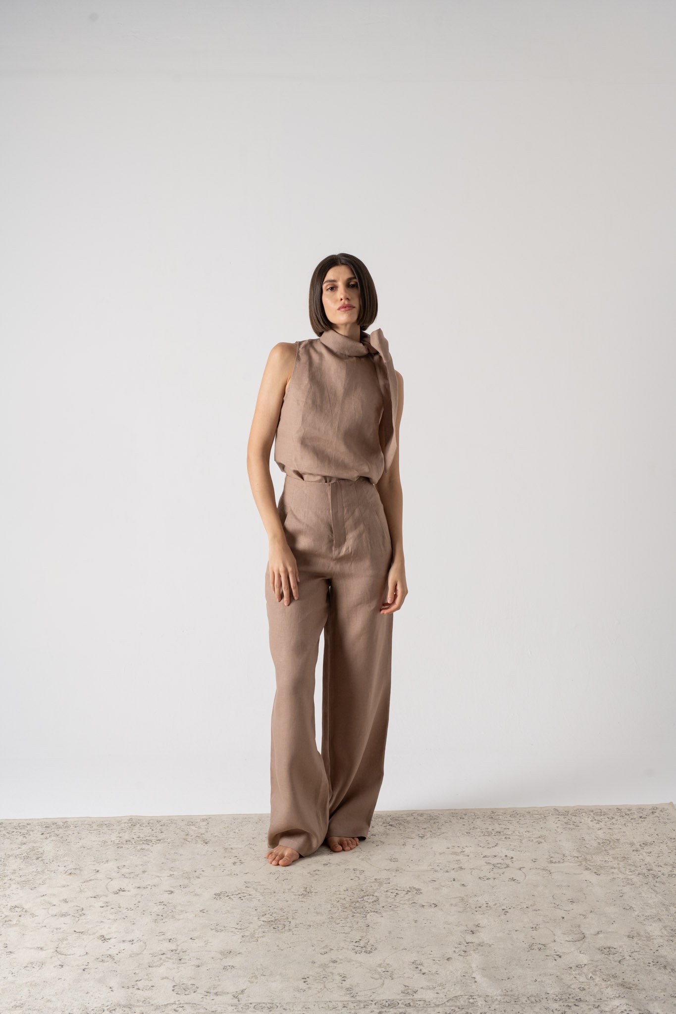 Axel Tie Top Mocha-Taupe Luxmii