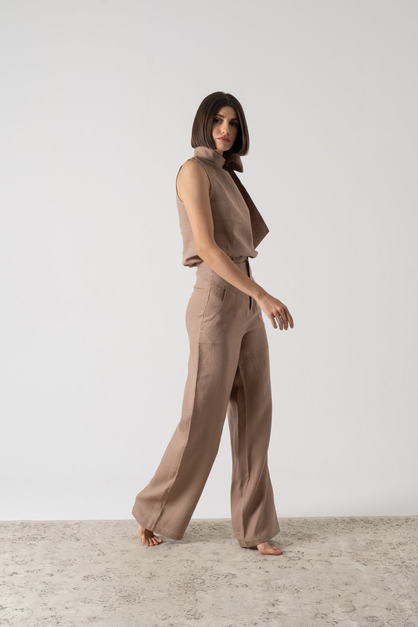 Axel Tie Top Mocha-Taupe Luxmii