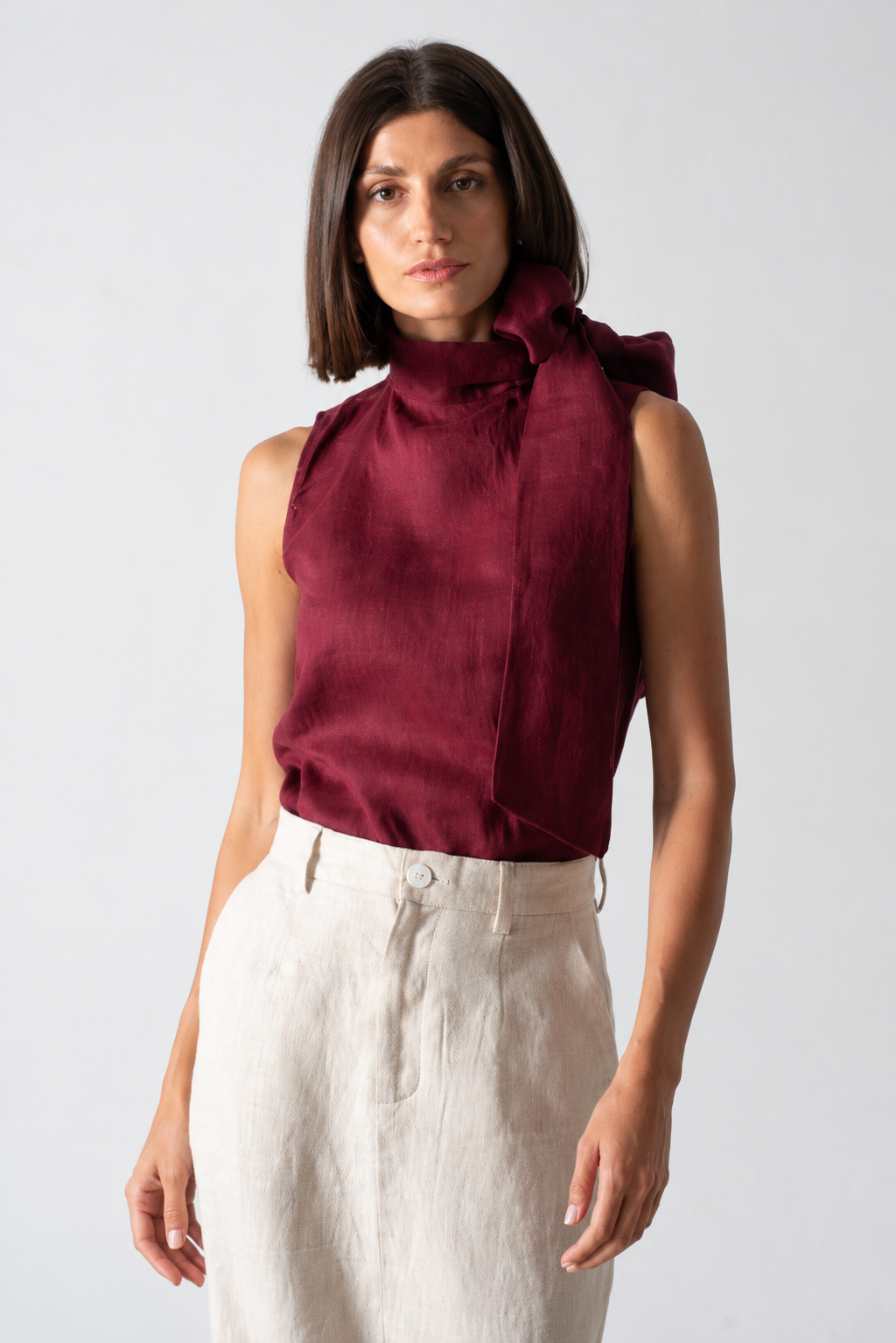 Axel Tie Top Wine Luxmii