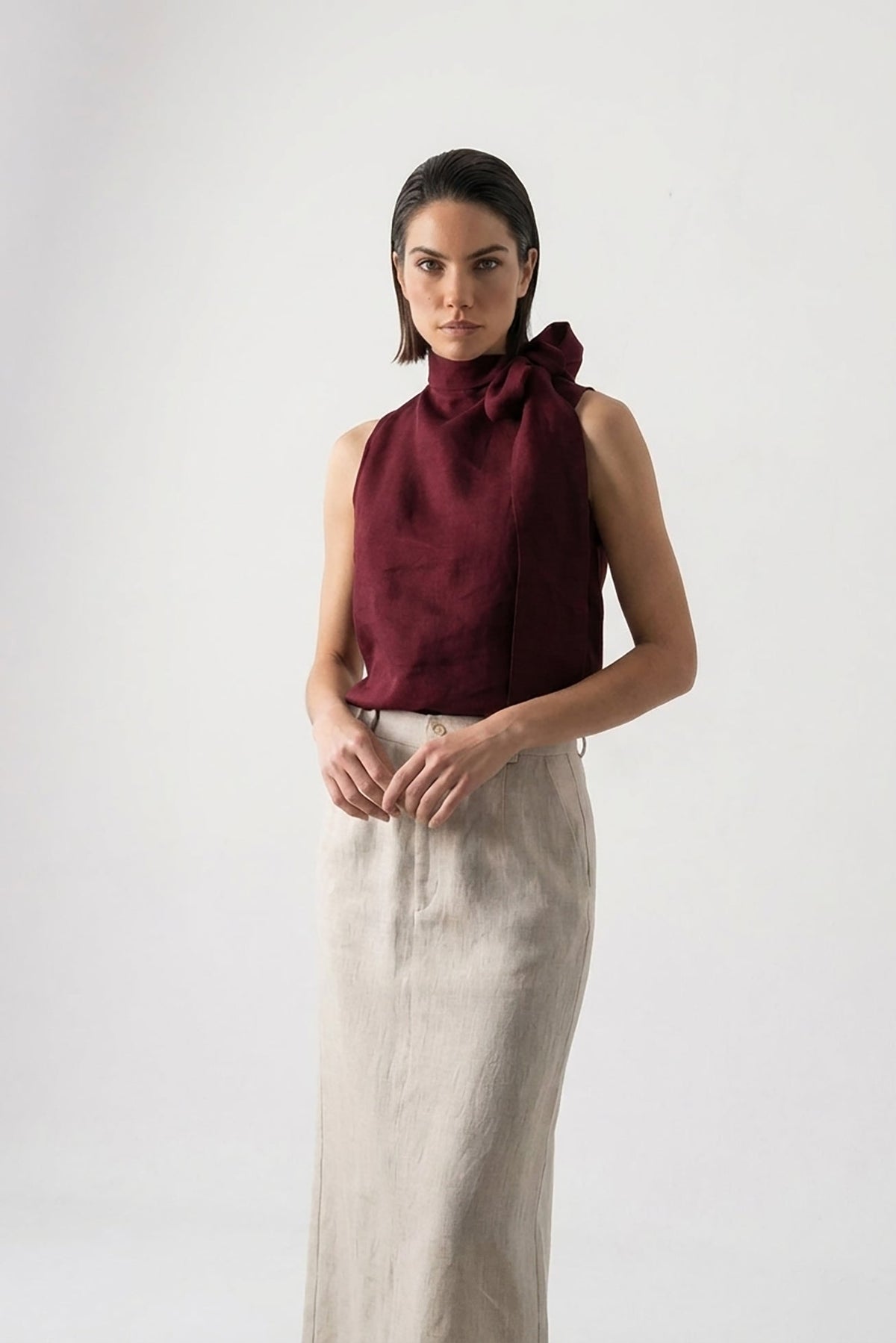 Axel Tie Top Wine Luxmii