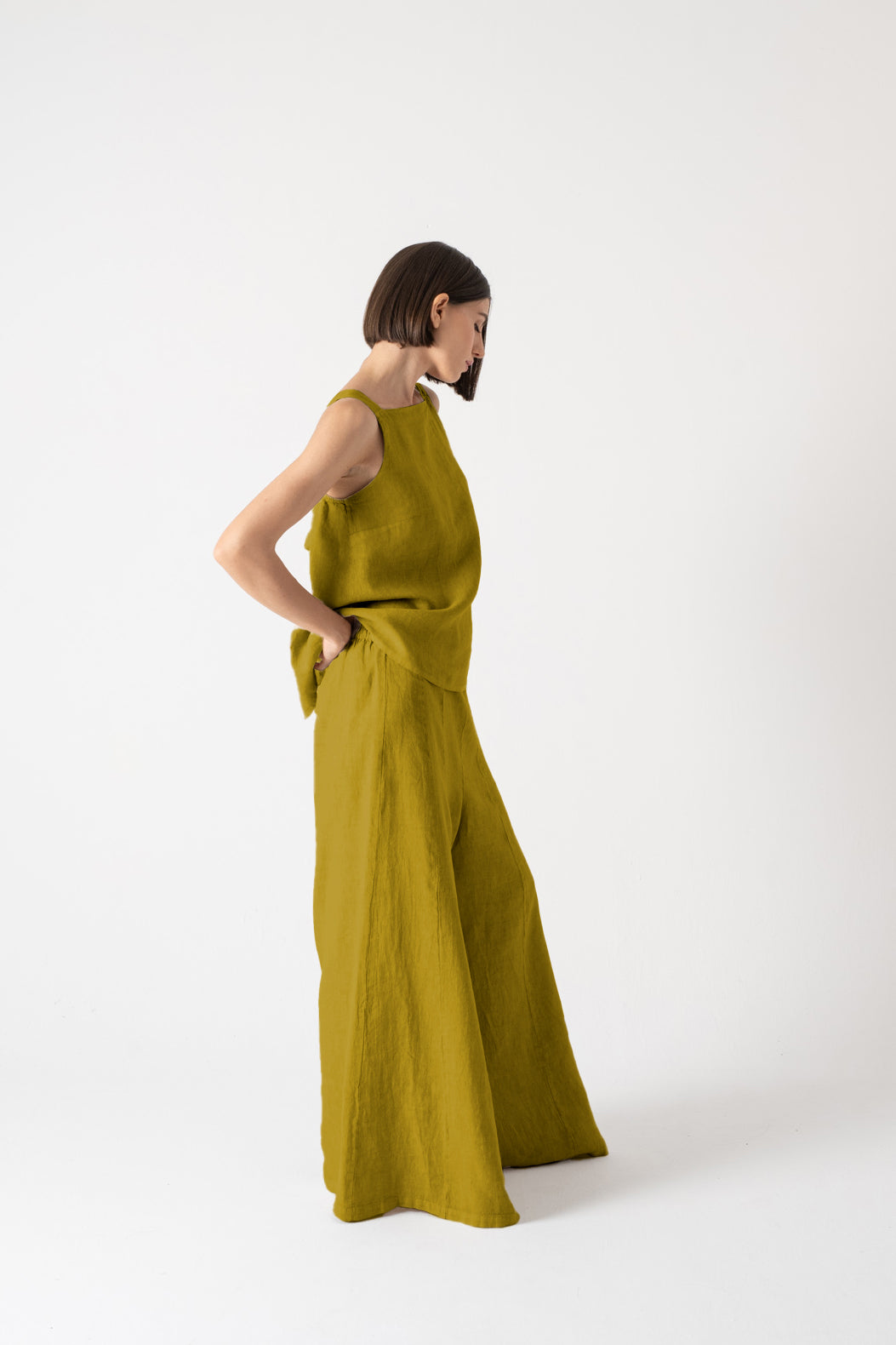 Bruno Palazzo Pant Antique Moss Luxmii