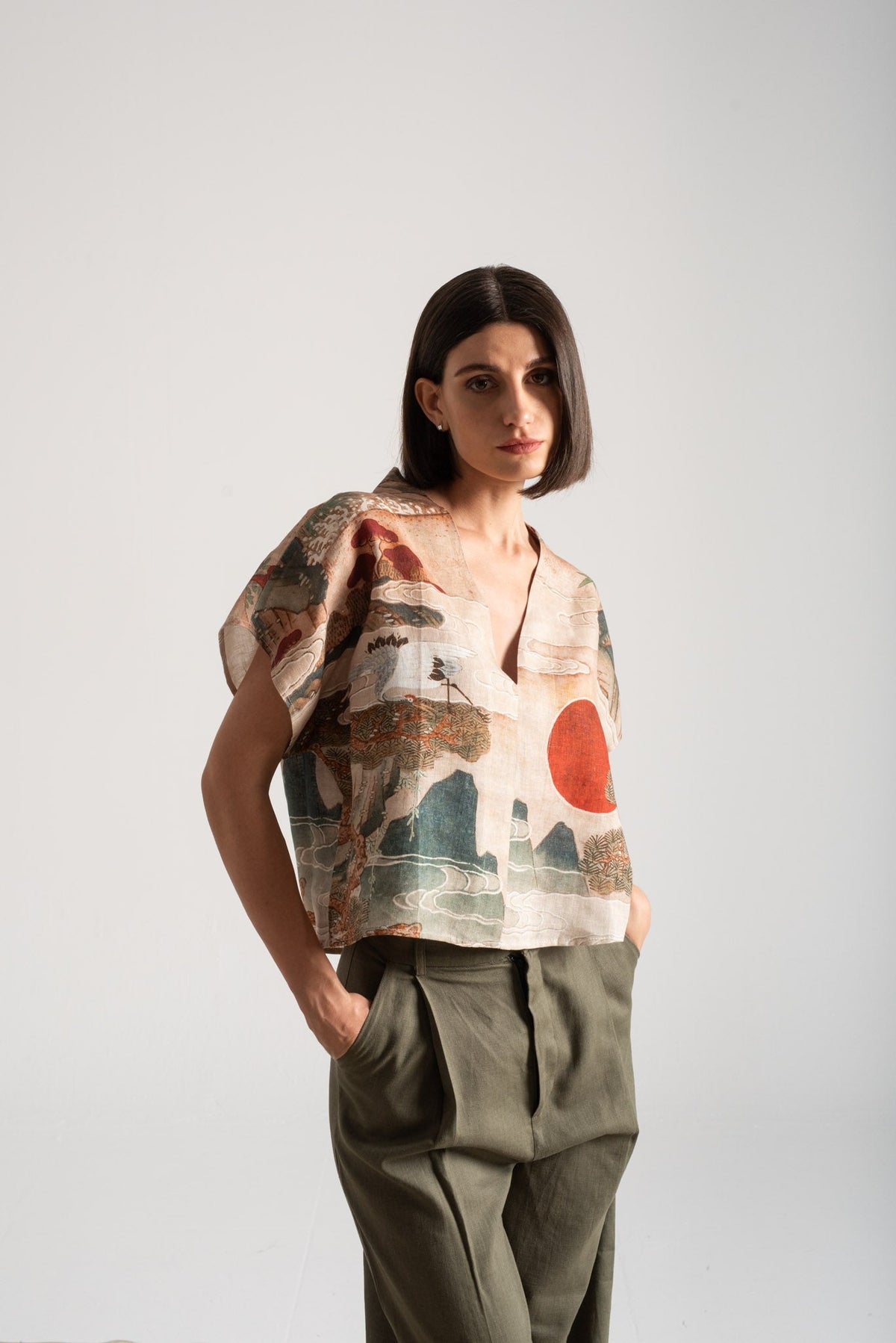 Collo Alto Top Minhwa Print Vol. II Luxmii