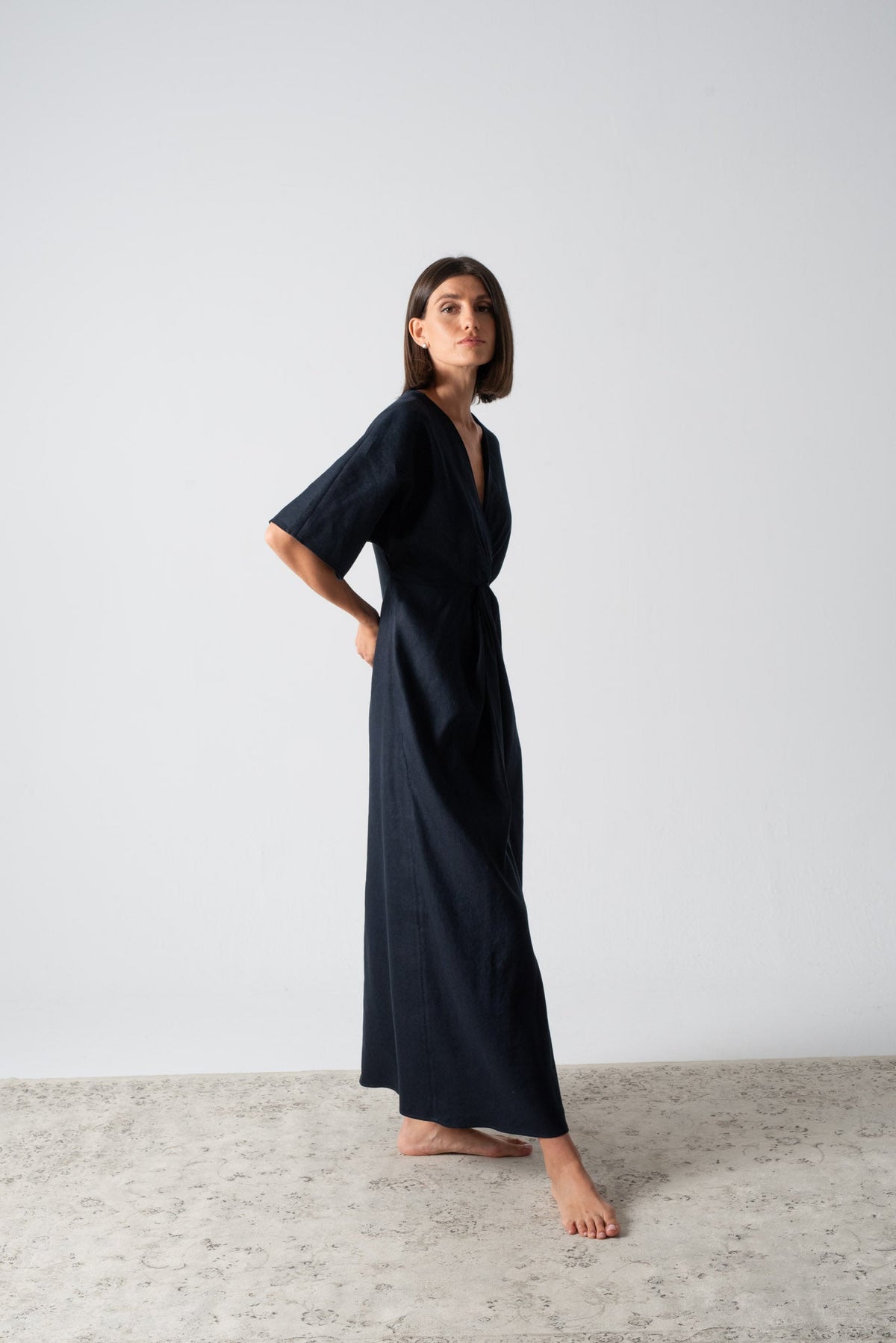 Dune Maxi Dress Navy Luxmii