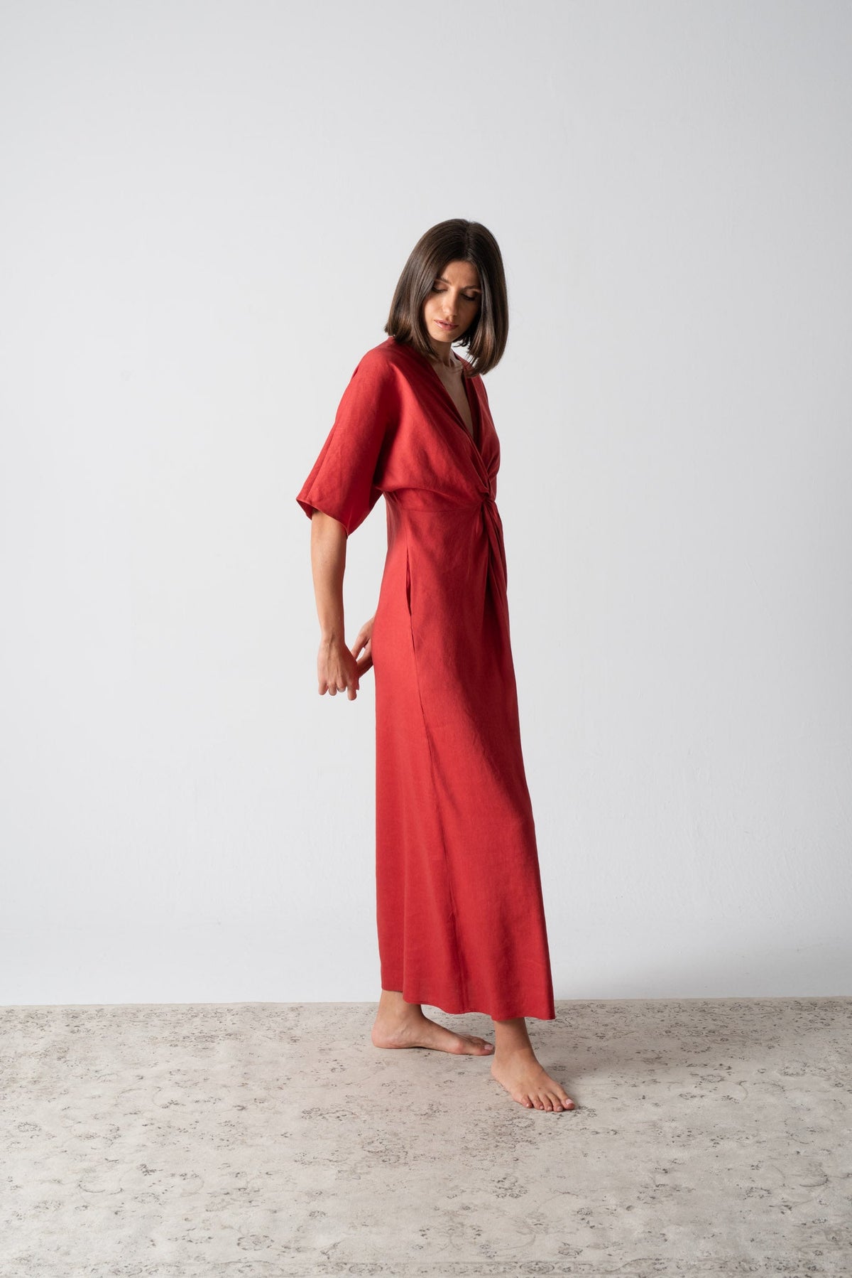 Dune Maxi Dress Terracotta Red Luxmii