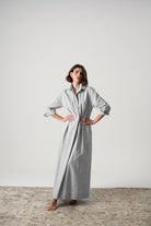 Halvar Linen Maxi Dress Midnight Blue Stripe Luxmii