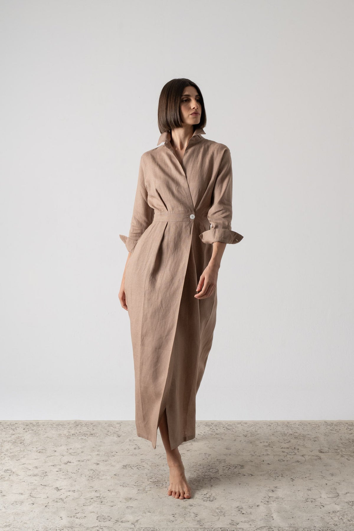Halvar Maxi Dress Mocha-Taupe Luxmii