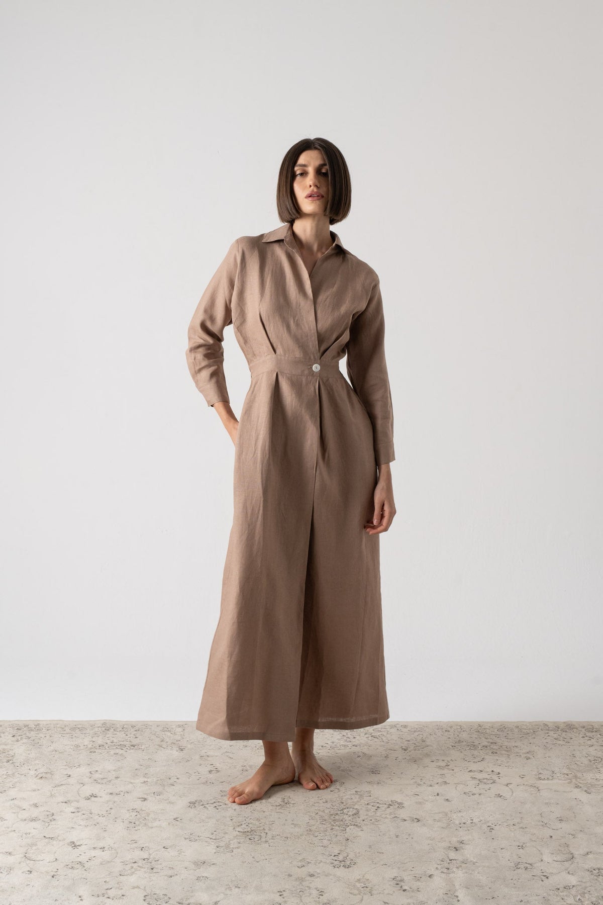 Halvar Maxi Dress Mocha-Taupe Luxmii