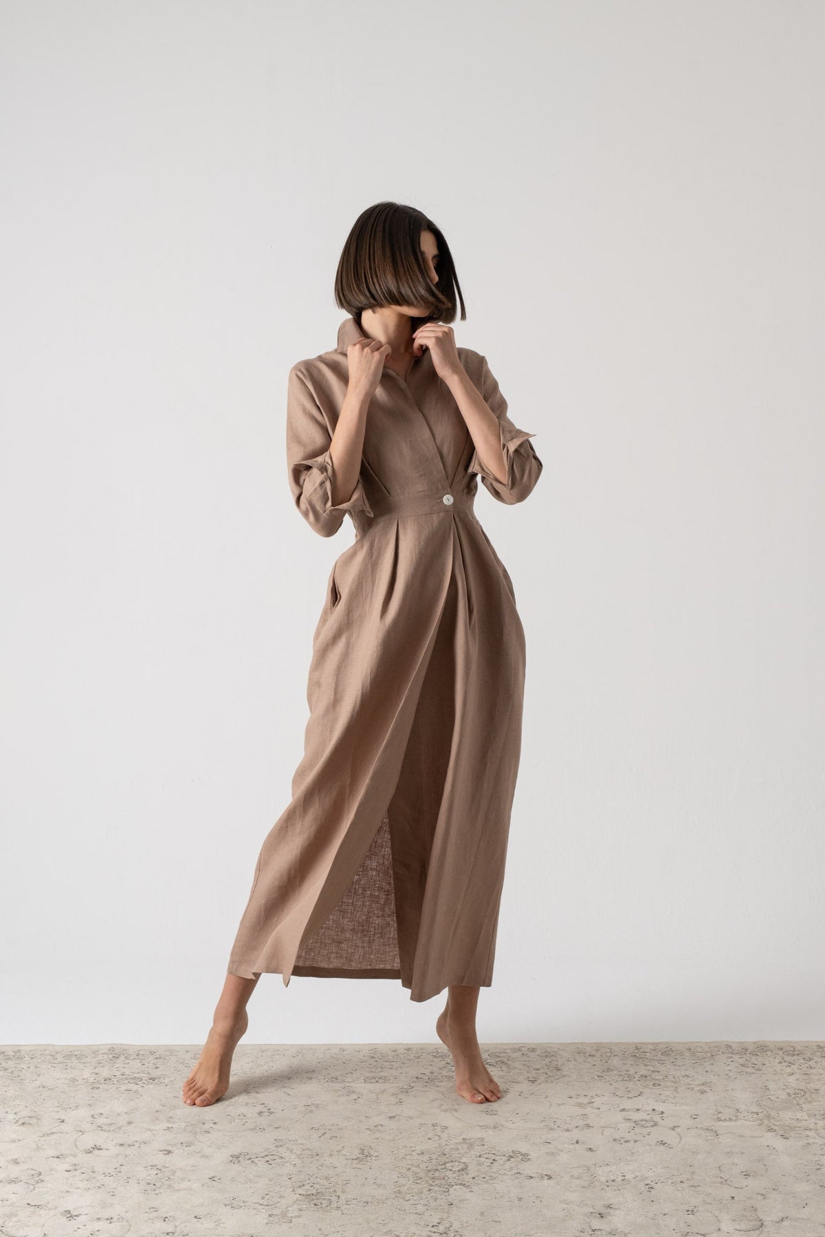 Halvar Maxi Dress Mocha-Taupe Luxmii