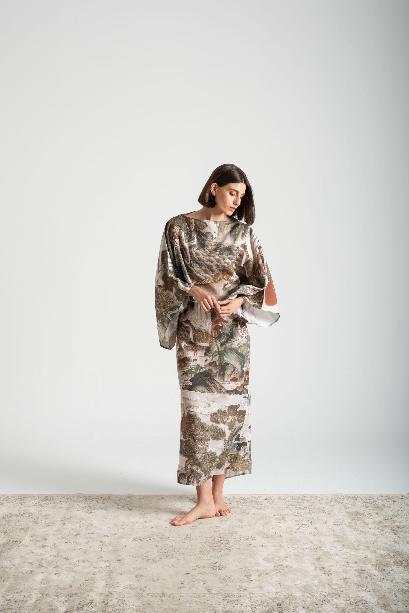 Kimonos Dress Minhwa Print Luxmii