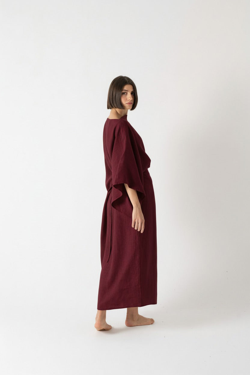 Kimonos Dress Wine Luxmii