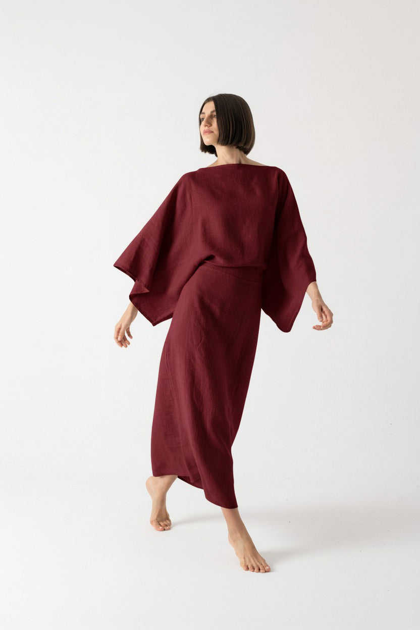 Kimonos Dress Wine Luxmii