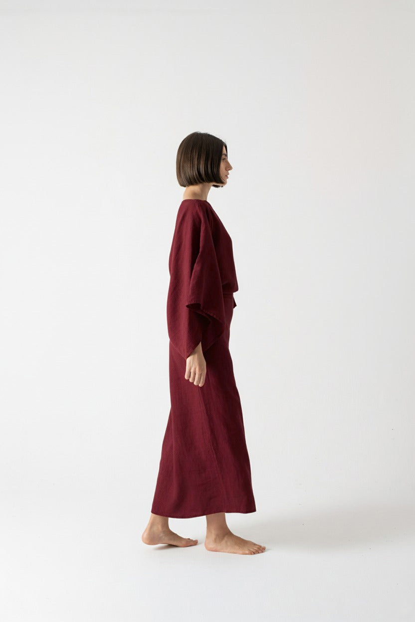 Kimonos Dress Wine Luxmii