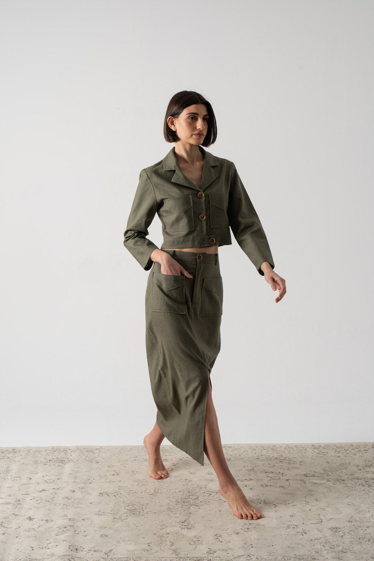 Lior Shirt Jacket Khaki Luxmii