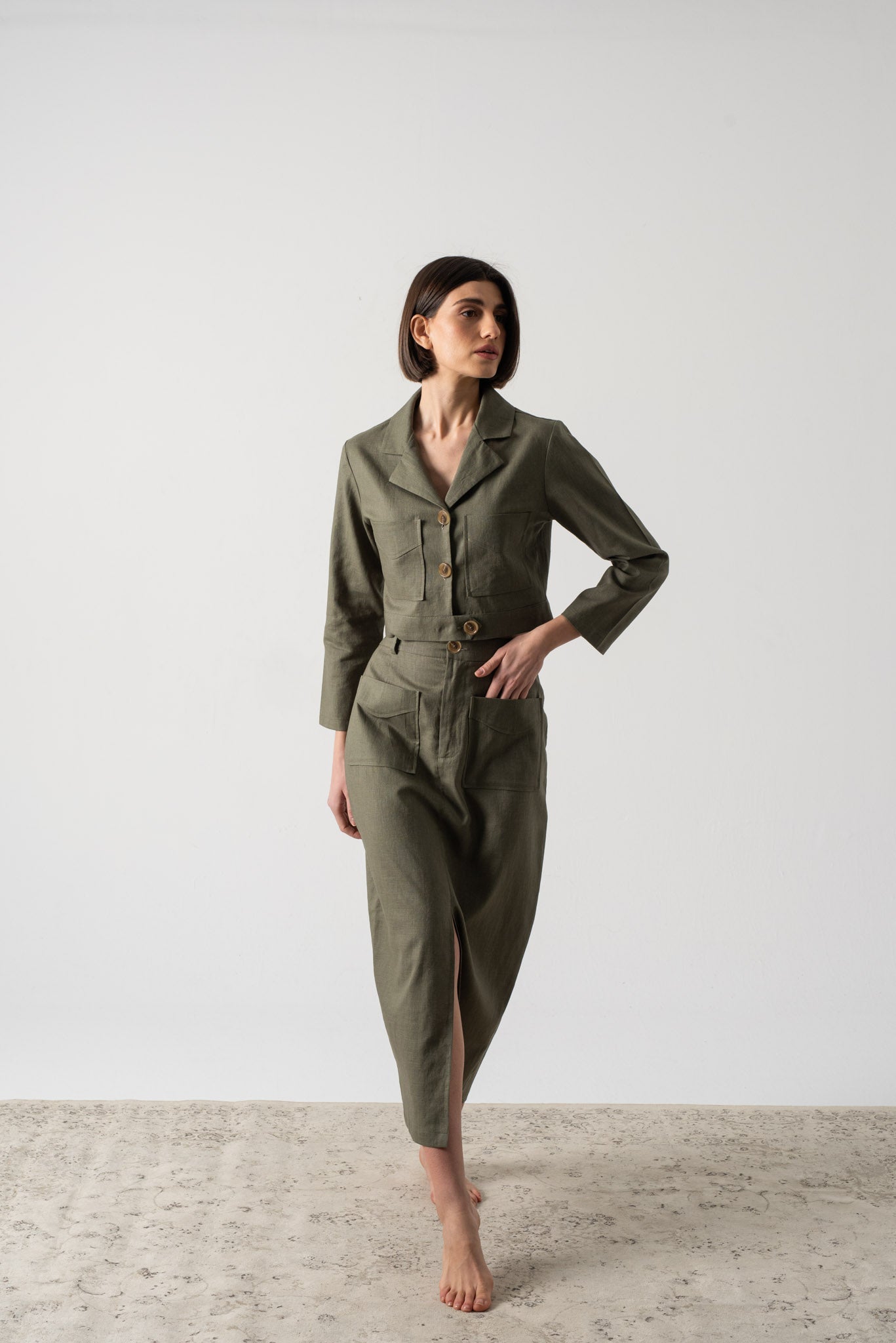 Lior Shirt Jacket Khaki Luxmii