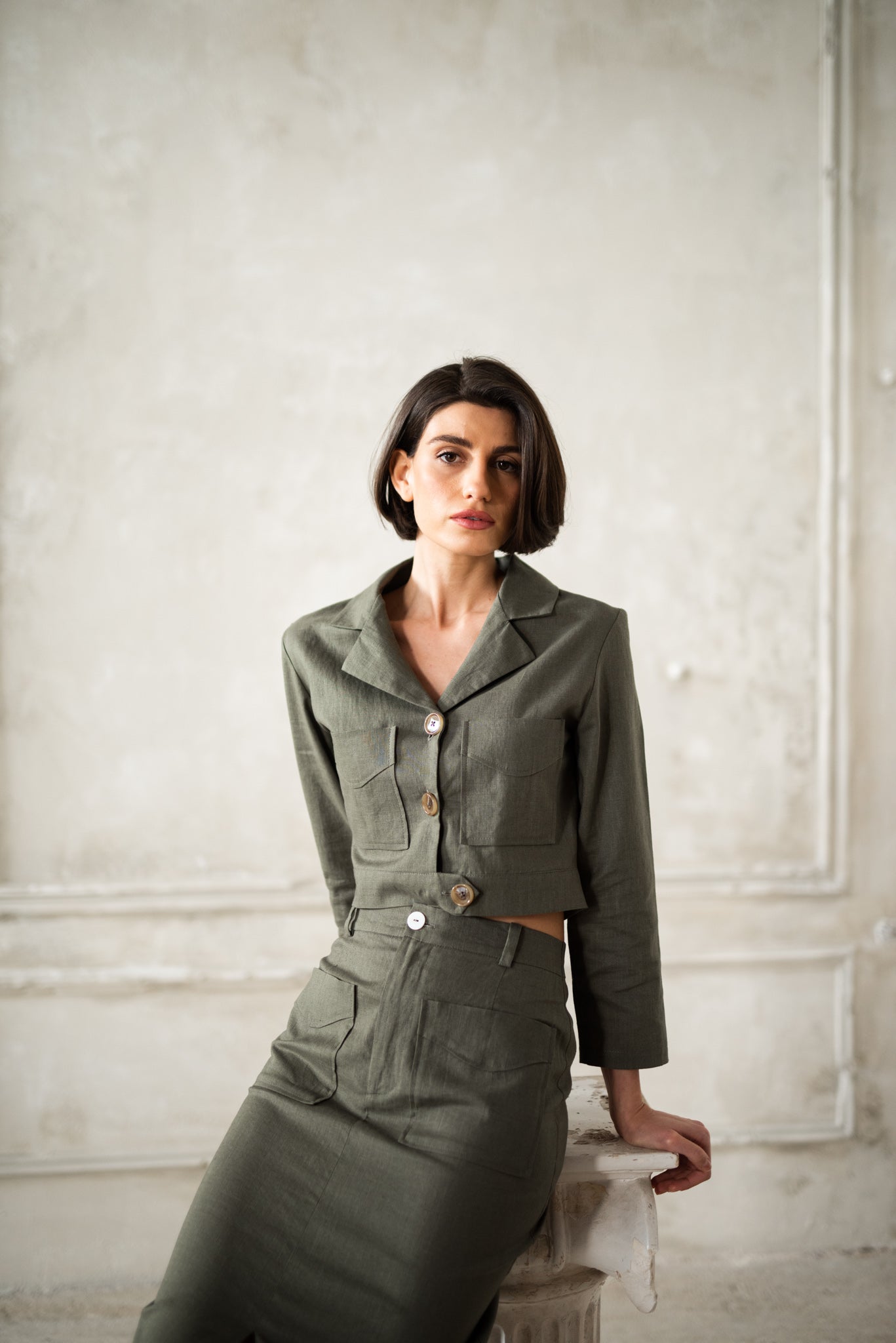 Lior Shirt Jacket Khaki Luxmii