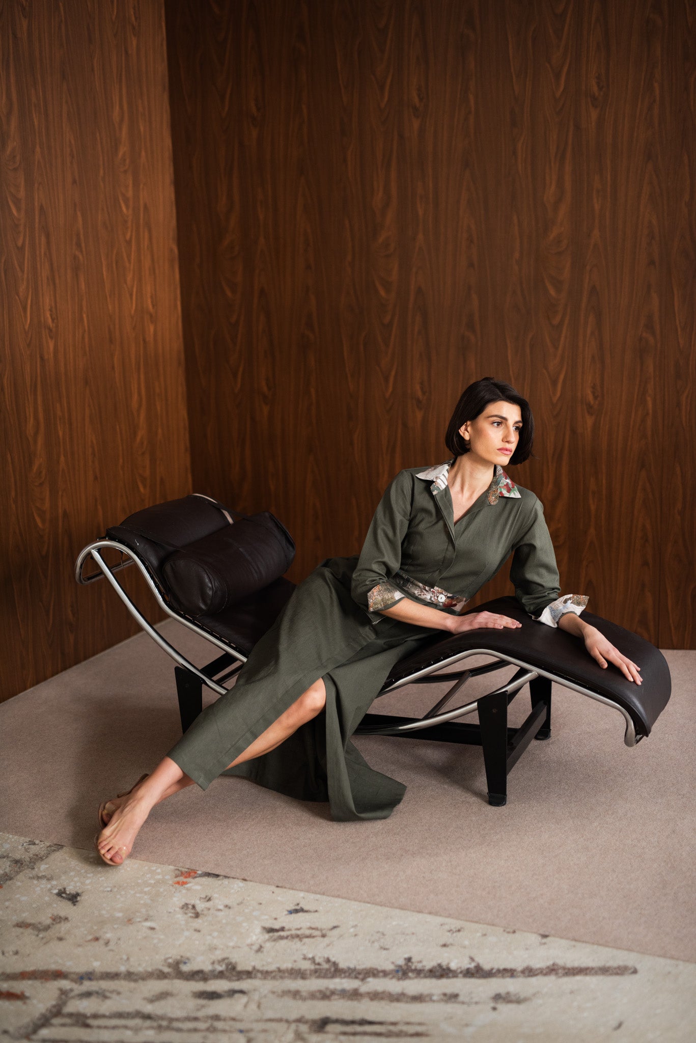 Mavi Maxi Dress Khaki Luxmii