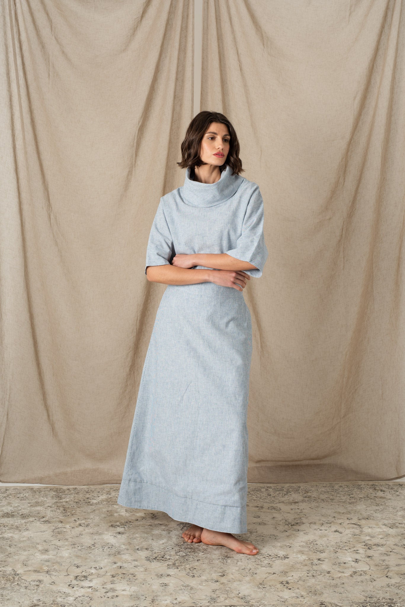 Olen Maxi Skirt French Blue Stripe Luxmii