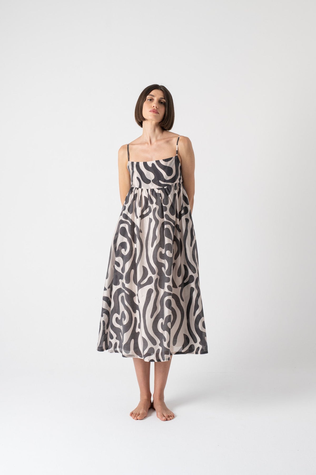 Onda Midi Dress in Savannah Print Luxmii