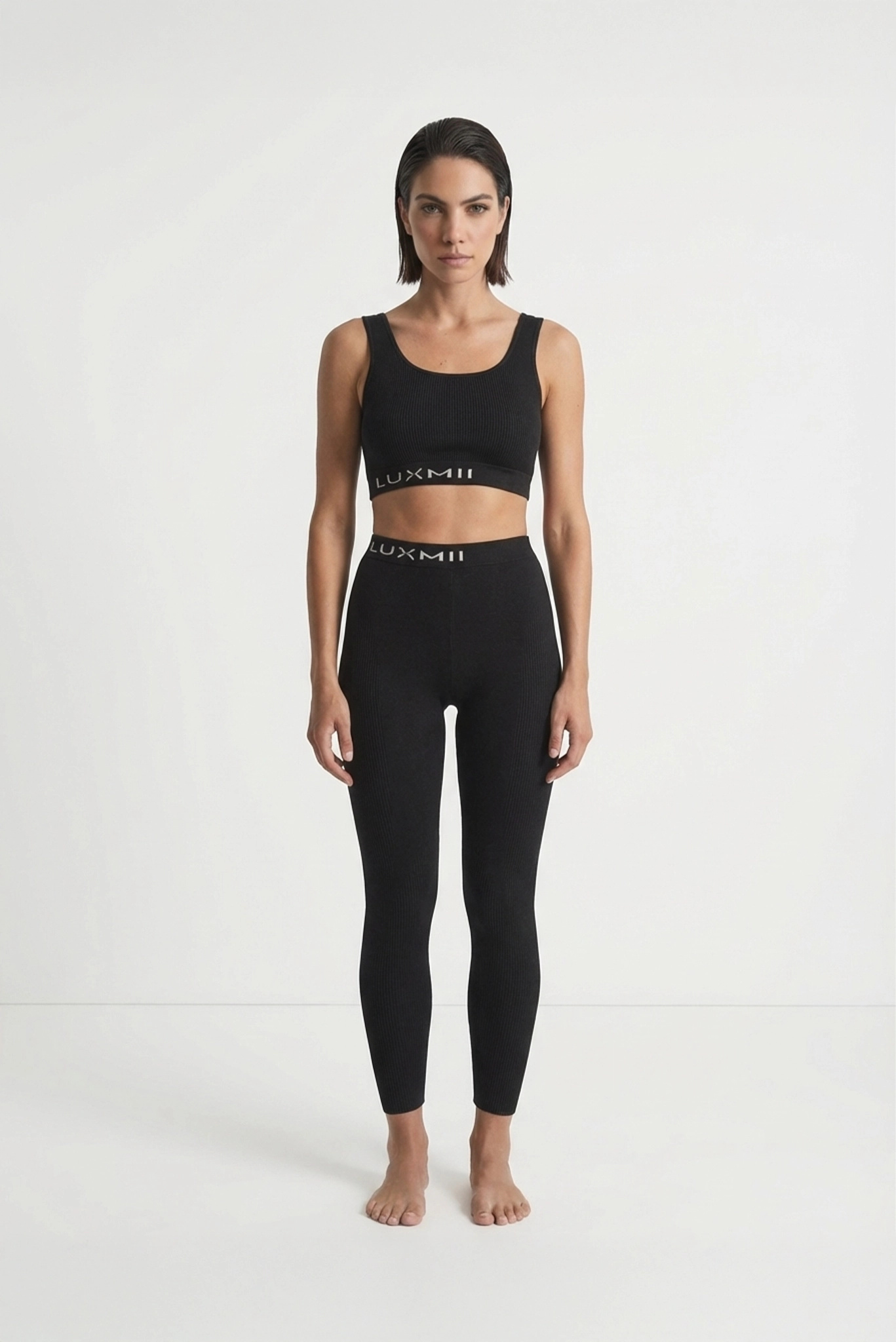 Ribbed Knit Mouvement Crop Top Luxmii