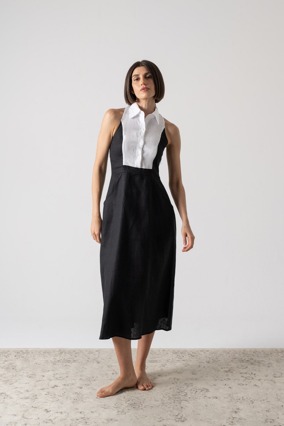 Tuxedo Dress Black Luxmii