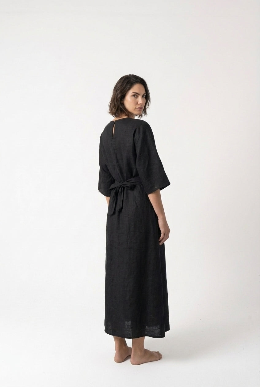 Zahira Knot Dress Black Luxmii