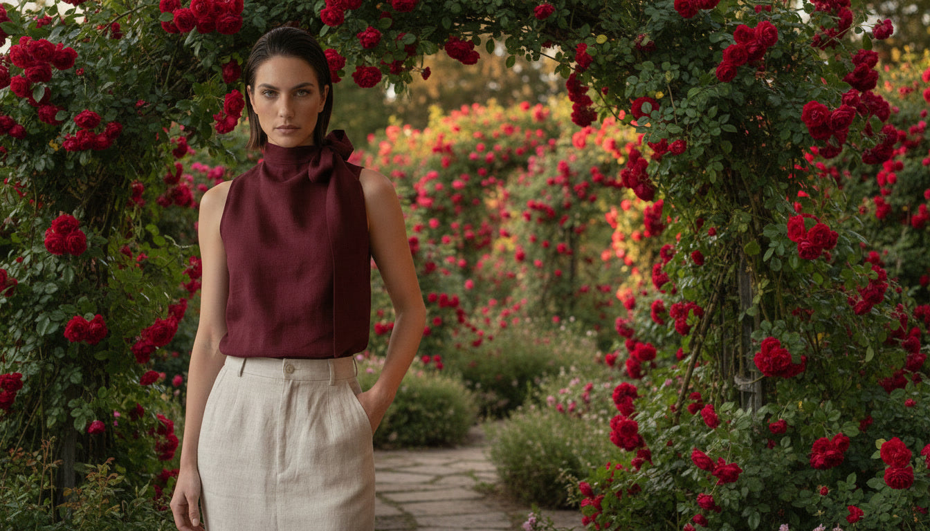 Valentine's Day linen outfit - romantic date night look