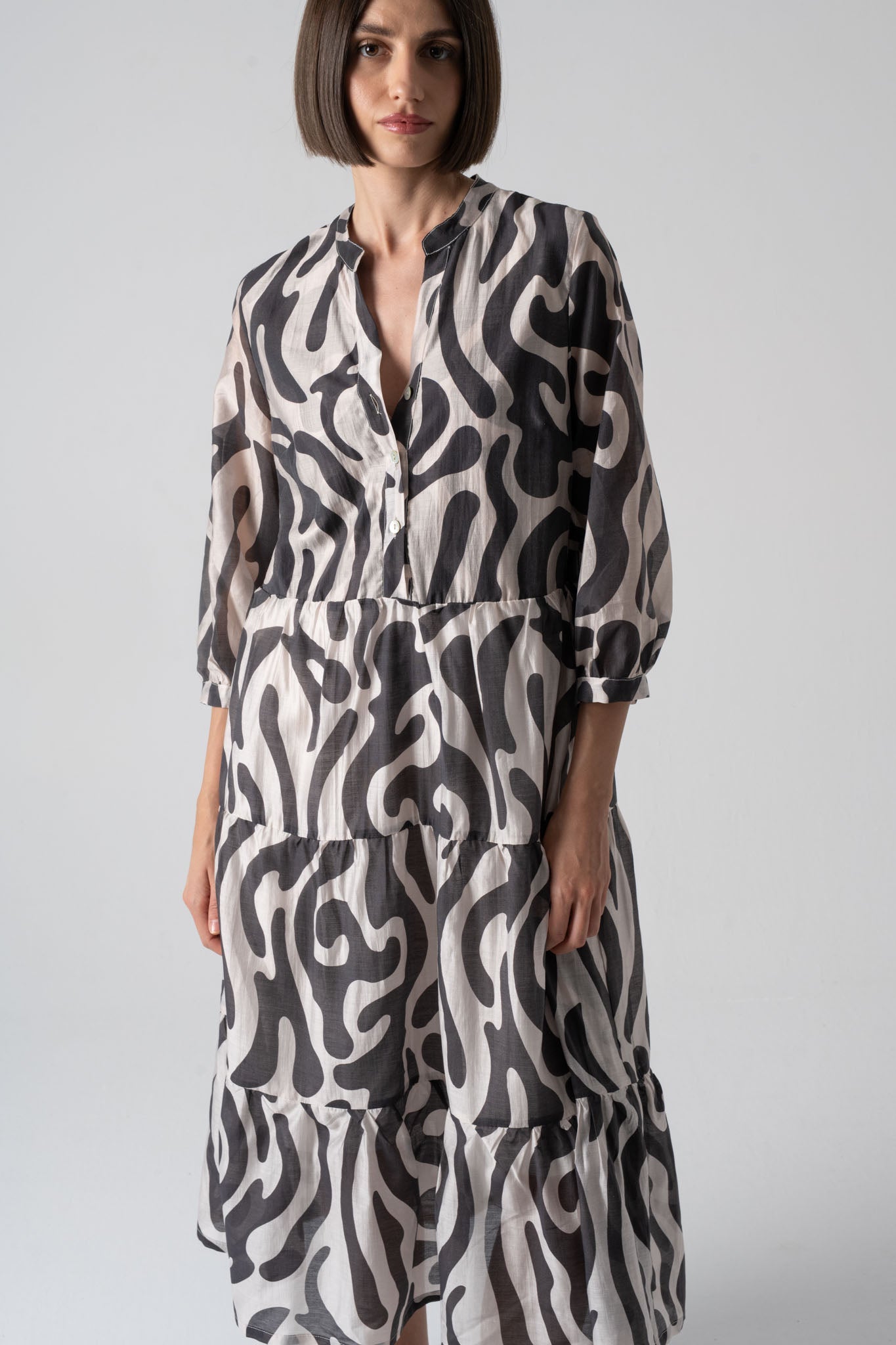 Altea Midi Dress in Savannah Print Luxmii