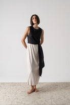 Amal Wrap Dress Black and Natural Luxmii