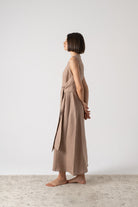 Amal Wrap Dress Mocha-Taupe Luxmii