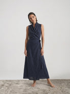 Amara Cowl Neck Wrap Dress Luxmii