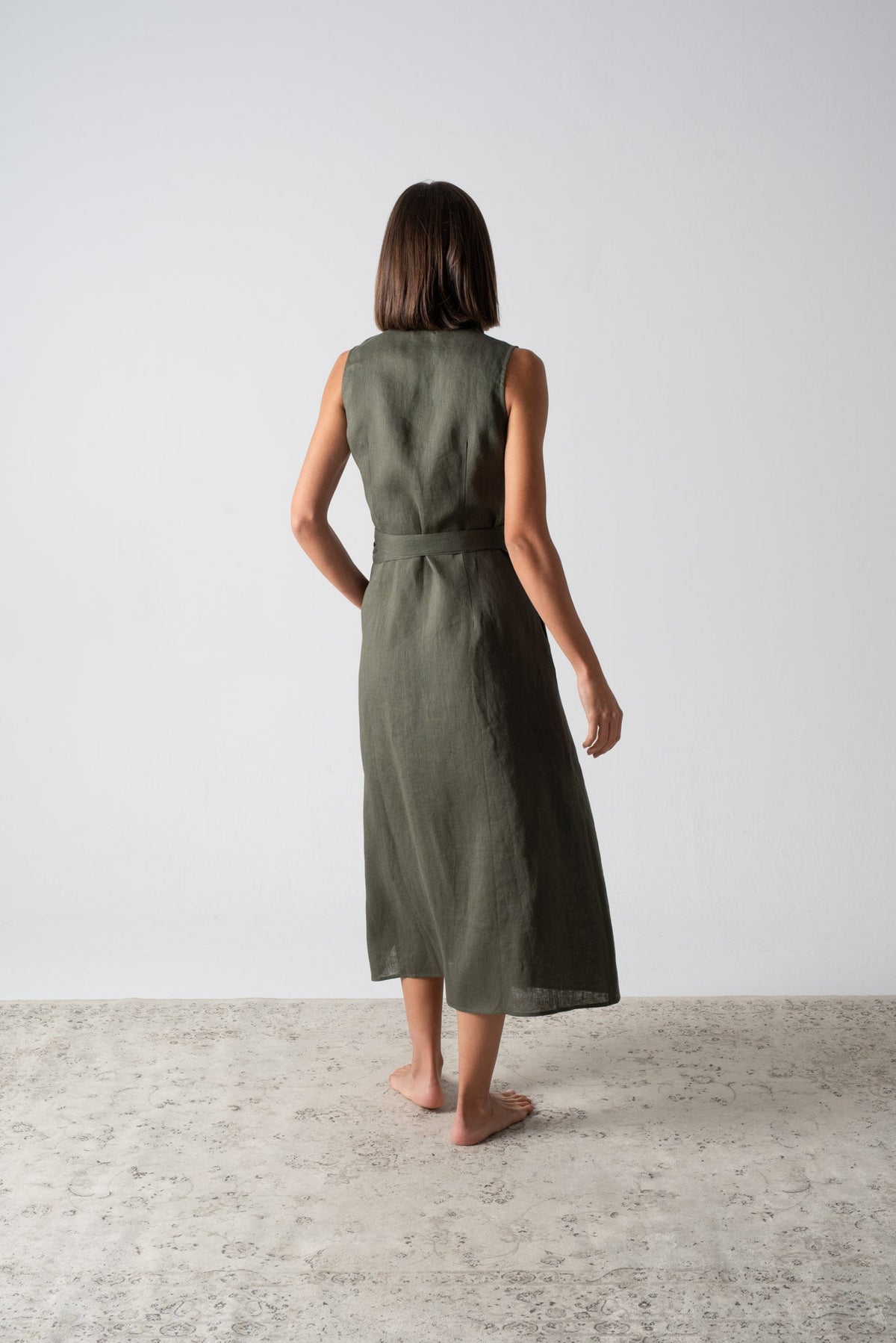 Amara Cowl Neck Wrap Dress Olive Luxmii