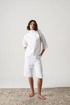 Ari Linen Tie Blouse White Luxmii