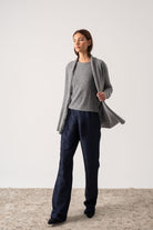 Aurea Cashmere Cardigan Mélange Grey Luxmii