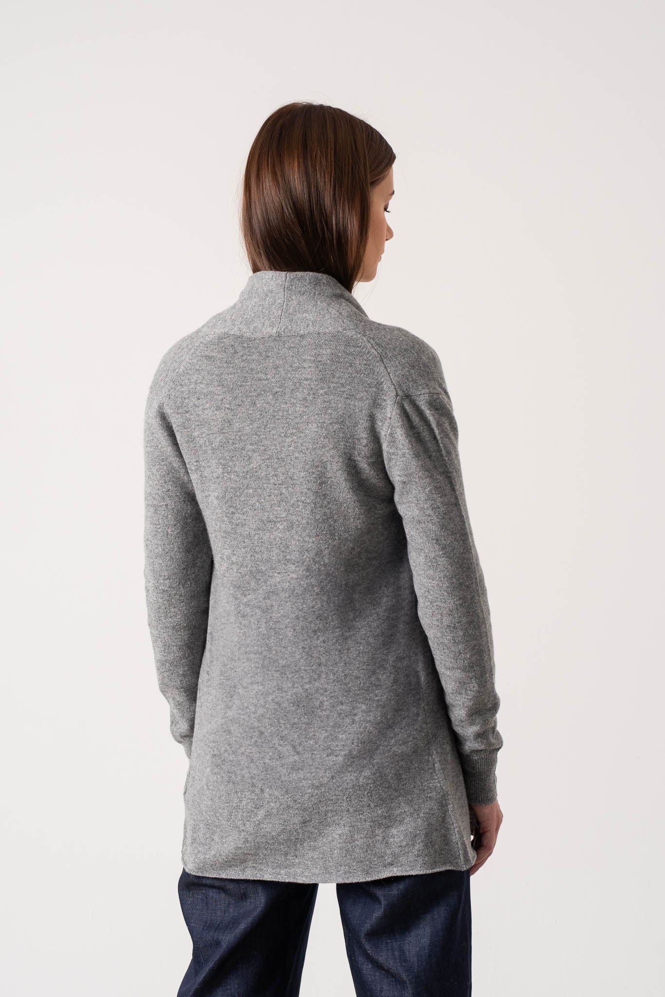 Aurea Cashmere Cardigan Mélange Grey Luxmii