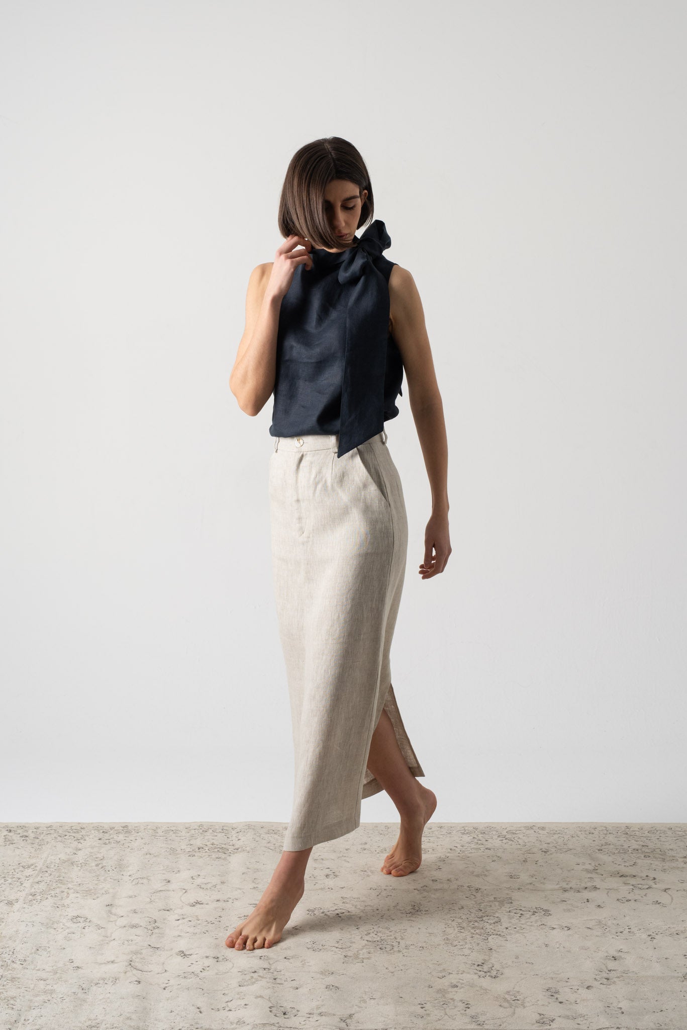 Axel Tie Top Navy Luxmii