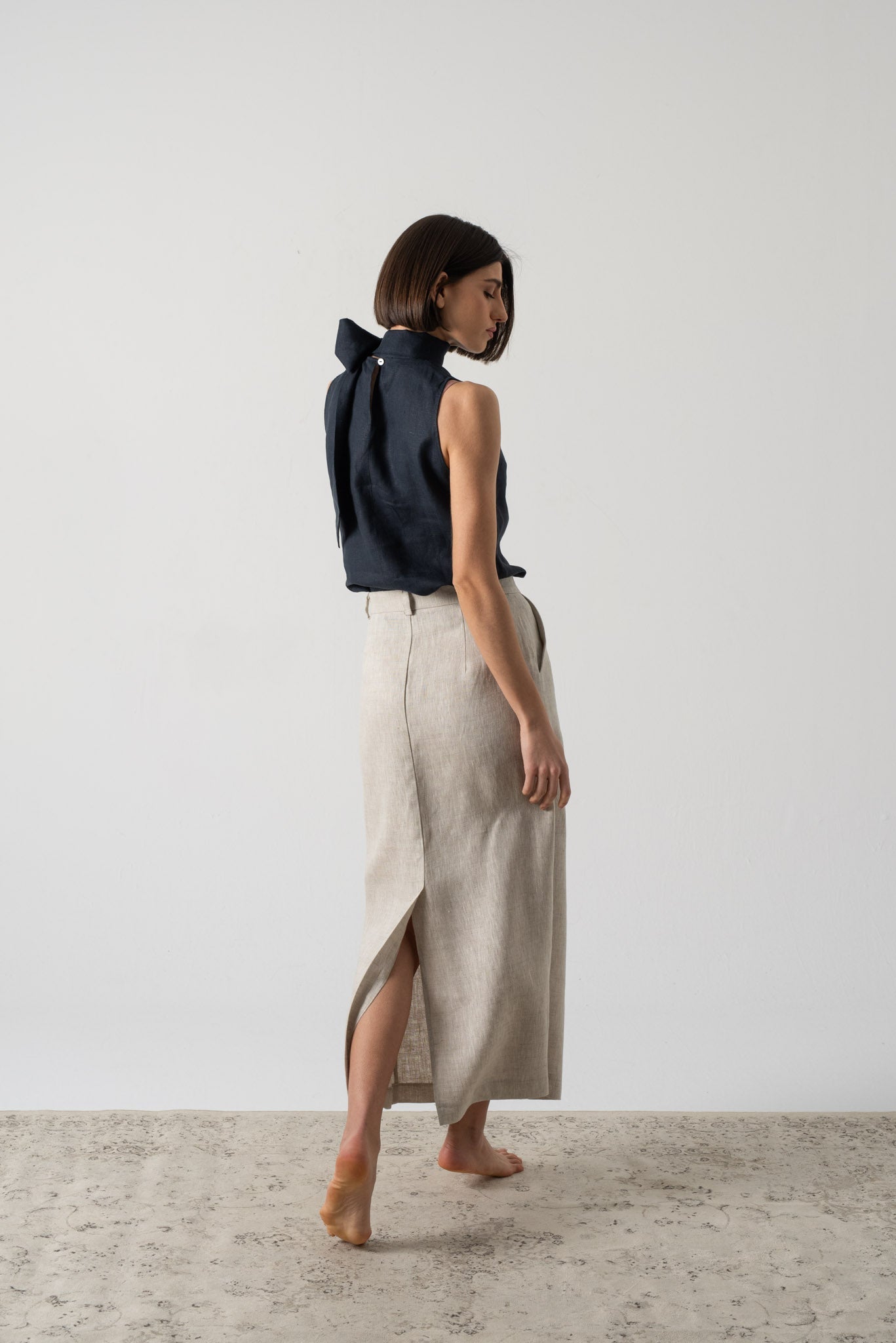 Axel Tie Top Navy Luxmii