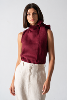 Axel Tie Top Wine Luxmii