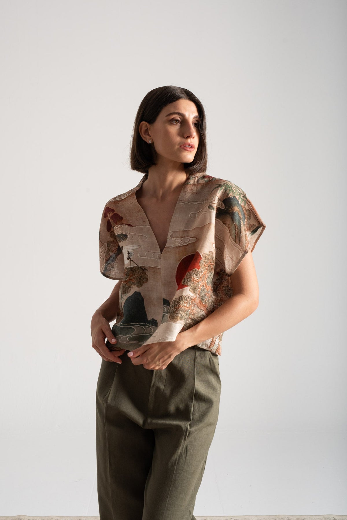 Collo Alto Top Minhwa Print Vol. II Luxmii