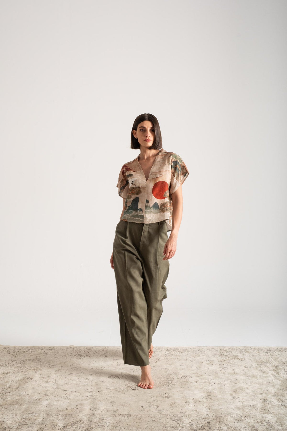 Collo Alto Top Minhwa Print Vol. II Luxmii