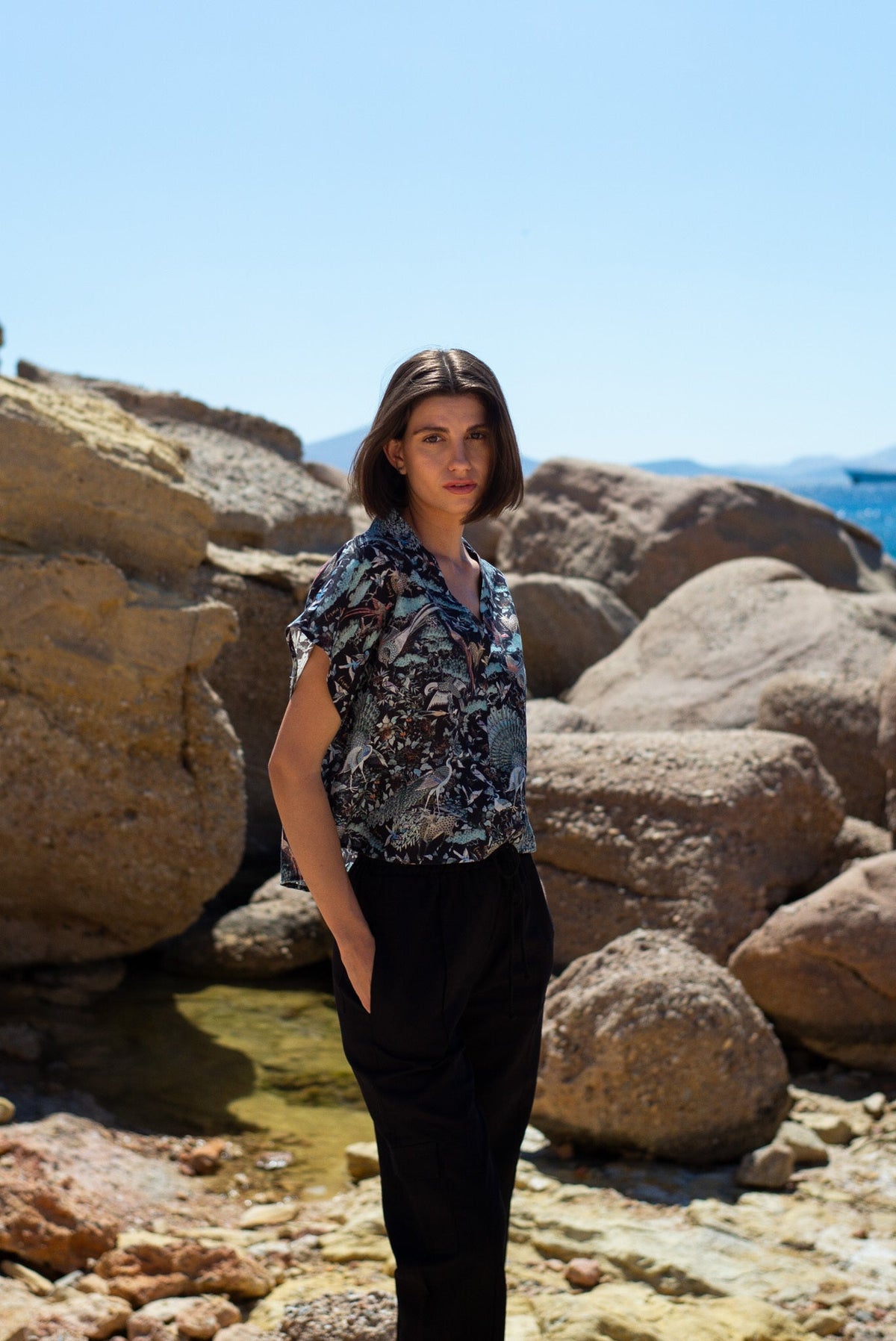 Collo Alto Top Najeon Print Vol. II Luxmii