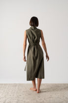Cora Wrap Dress Khaki Luxmii