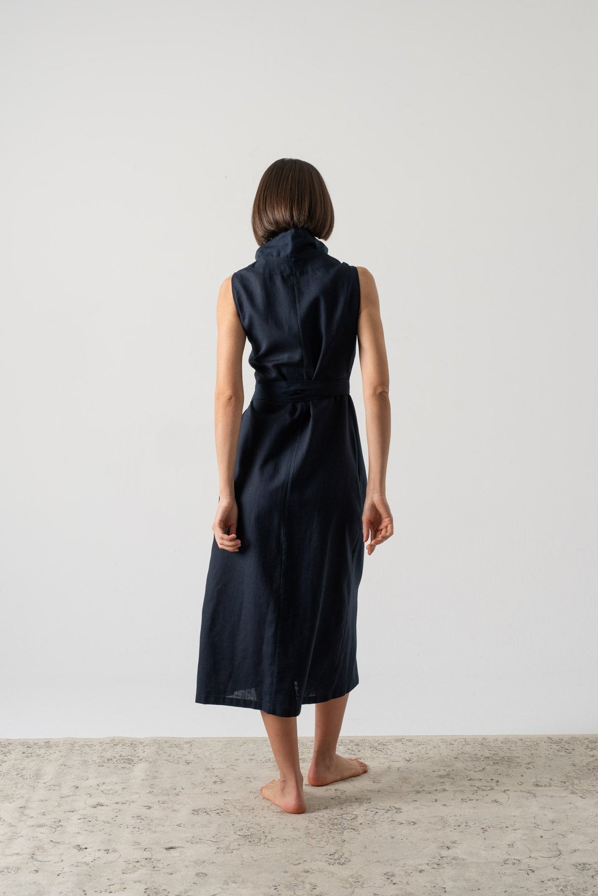 Cora Wrap Dress Navy Luxmii