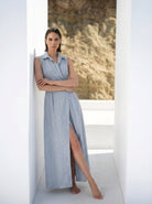 Dante Maxi Dress French Blue Stripe Luxmii