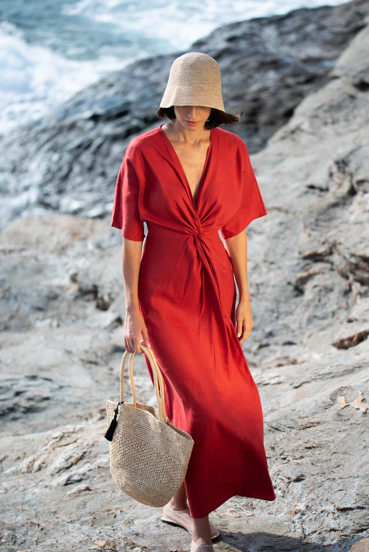 Dune Maxi Dress Terracotta Red Luxmii