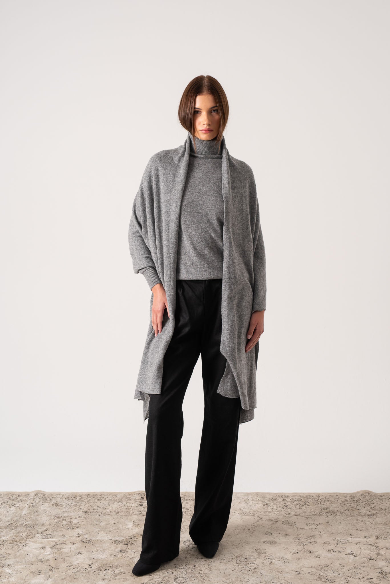 Fluire Cashmere Wrap Mélange Grey Luxmii